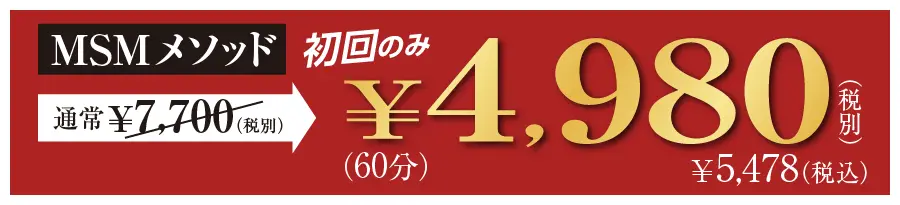 MSMメソッド 通常8,470円のところ 初回のみ5,478円