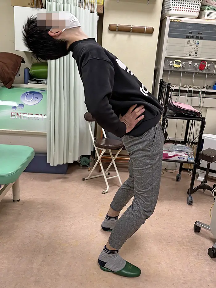 根本整体施術後。反らすことができるように。