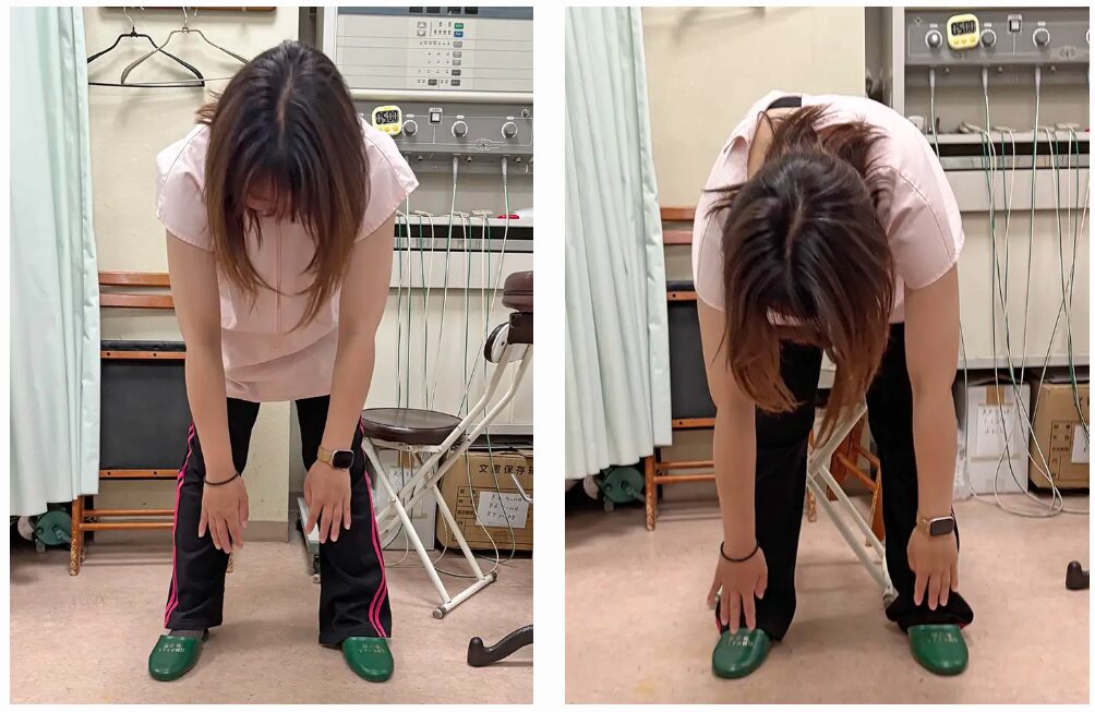根本整体施術後、前屈しやすくなった女性